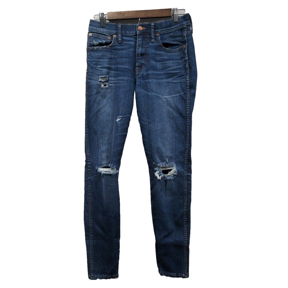 Madewell Womens 9" High Riser Skinny Jean Size 28 Blue Distressed Casual